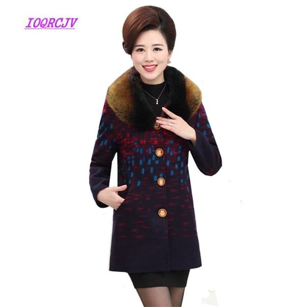 jacket women's plus size winter women wool coat fur collar woolen coat middle-aged clothing lady's trench b114, Black
jacket women's plus size winter women wool coat fur collar woolen coat middle-aged clothing lady's trench b114, Black