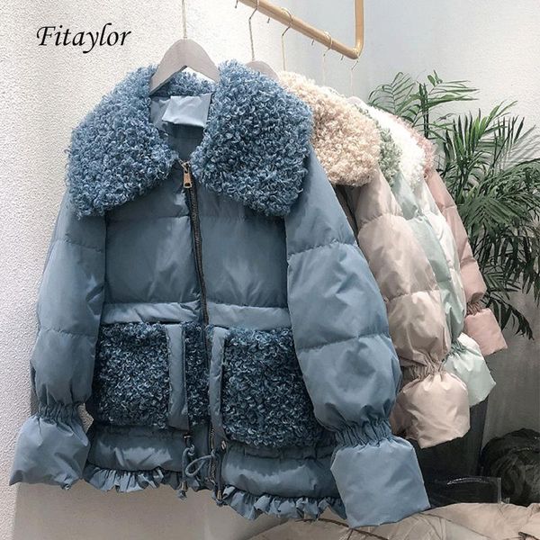 women's down & parkas fitaylor 2021 lamb hair splicing white duck jacket winter puff sleeve lapel coat women thick warm snow outerwear, Black
women's down & parkas fitaylor 2021 lamb hair splicing white duck jacket winter puff sleeve lapel coat women thick warm snow outerwear, Black