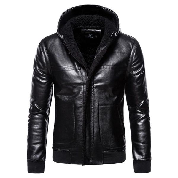kimsere men's winter warm faux leather jackets with hood pu motorcycle coats fleece lined thick thermal biker clothing, Black
kimsere men's winter warm faux leather jackets with hood pu motorcycle coats fleece lined thick thermal biker clothing, Black