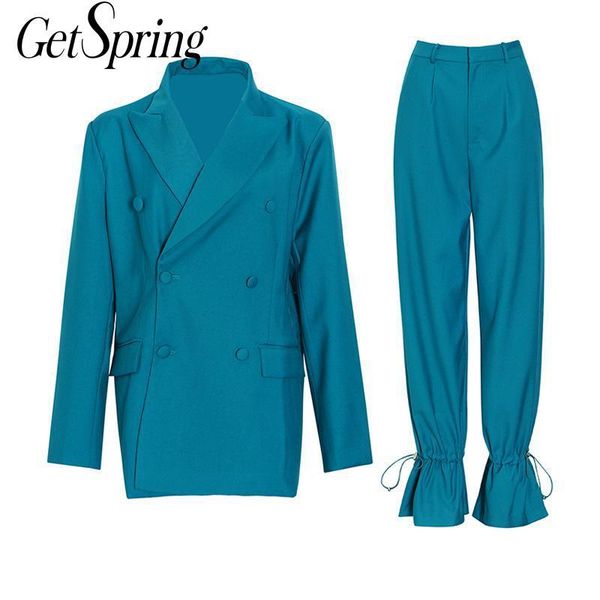 getspring women blazer pant suit set temperament womens suits blazer with pants double breasted suit coat wide leg pants suits, White
getspring women blazer pant suit set temperament womens suits blazer with pants double breasted suit coat wide leg pants suits, White