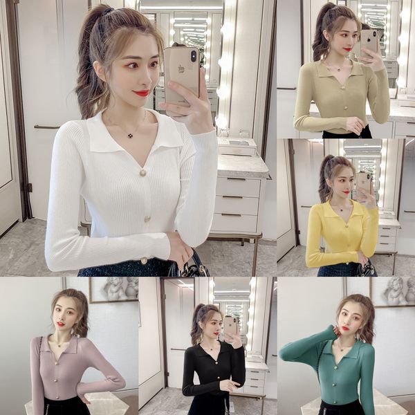 2020 autumn new simple small lapel t-shirtwomen's solid color shows thin and thin cardigan with bottom coat t-shirt layer ttd8d ttd8, White;black
2020 autumn new simple small lapel t-shirtwomen's solid color shows thin and thin cardigan with bottom coat t-shirt layer ttd8d ttd8, White;black