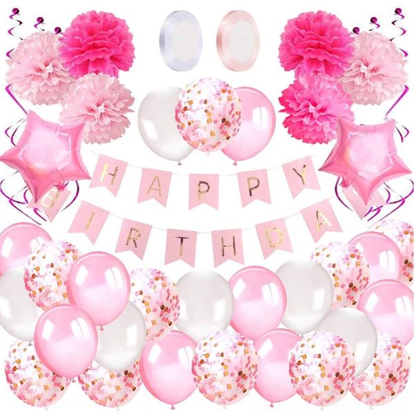 gjgrh girl's one-year-old happy banner balloon paper scraps ball girl's treasure one-year-old women's pink package happy colo 
gjgrh girl's one-year-old happy banner balloon paper scraps ball girl's treasure one-year-old women's pink package happy colo