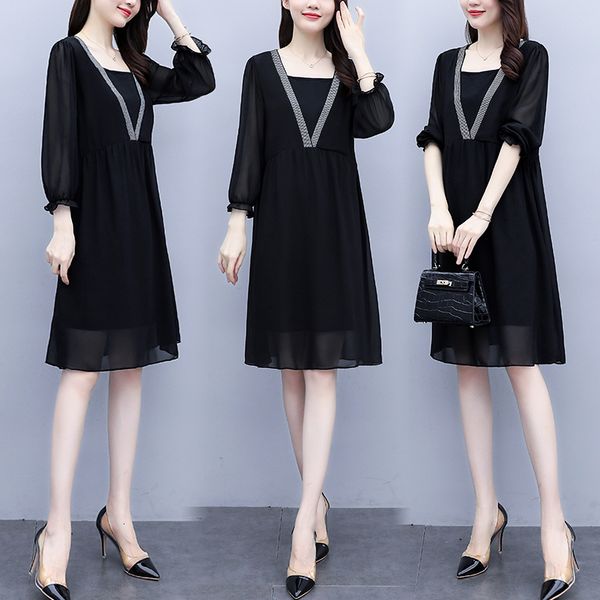 chiffon women plus size dressed released casual thin blouse black party dress in long sleeve clothes lsvp, Black;gray
chiffon women plus size dressed released casual thin blouse black party dress in long sleeve clothes lsvp, Black;gray