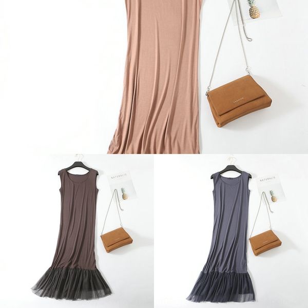 summer sling new suspender with mesh underlay modal loose underlay dress stretch large lace dress e3vmt, Black;gray
summer sling new suspender with mesh underlay modal loose underlay dress stretch large lace dress e3vmt, Black;gray