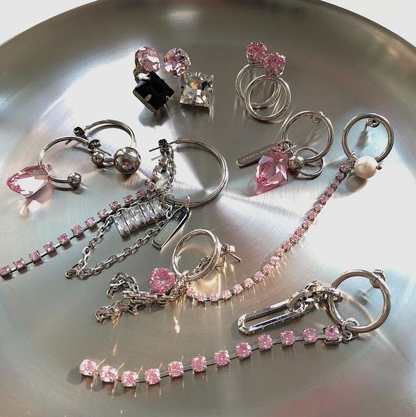 justine clenquet superior quality pink crystal pearl chain asymmetric women's earrings fashion personality earrings 7 styles, Golden;silver
justine clenquet superior quality pink crystal pearl chain asymmetric women's earrings fashion personality earrings 7 styles, Golden;silver