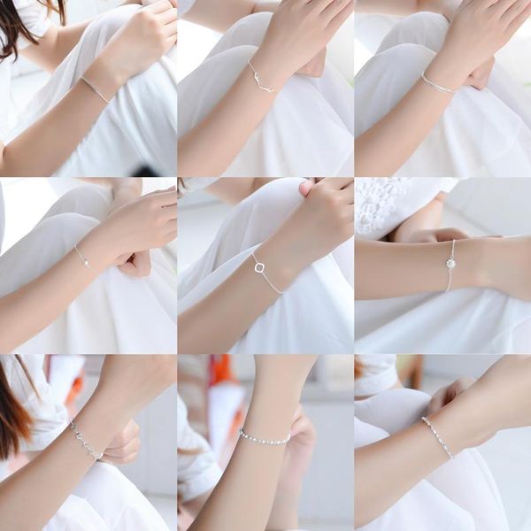 link, chain trendy silver color 17 style geometric adjustable charm bracelets bangles for women fashion plated jewelry heart bracelet, Black
link, chain trendy silver color 17 style geometric adjustable charm bracelets bangles for women fashion plated jewelry heart bracelet, Black