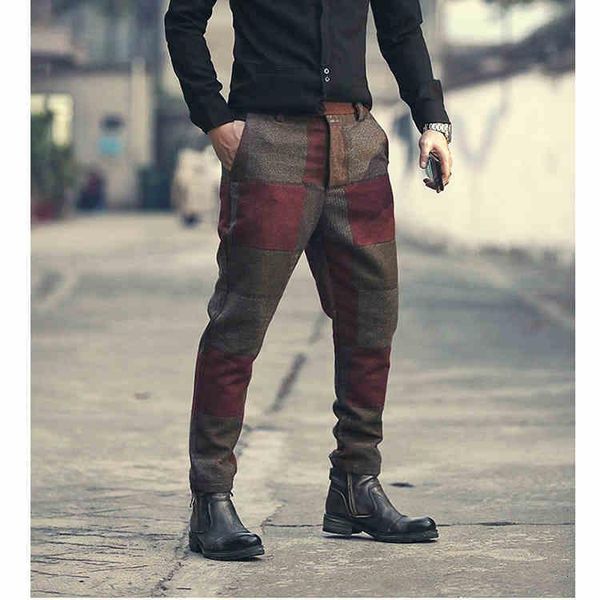 retro stitching plaid fashion men's woolen casual pants men's trousers gray ankle-length pants k681-3, Black
retro stitching plaid fashion men's woolen casual pants men's trousers gray ankle-length pants k681-3, Black