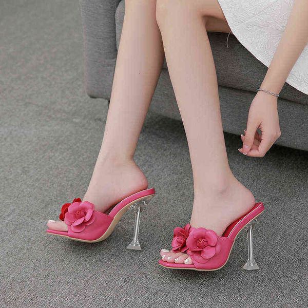 11cm new fashion square toe spike heels slides flower shoes for women slipper, Black
11cm new fashion square toe spike heels slides flower shoes for women slipper, Black