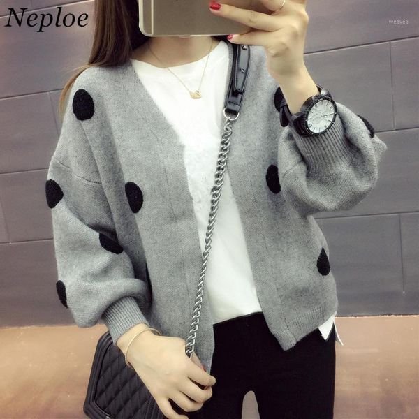 neploe short cardigans autumn woman coat 2020 long lantern sleeve v-neck knit outwear fashion dot woman knitwear 335671, White
neploe short cardigans autumn woman coat 2020 long lantern sleeve v-neck knit outwear fashion dot woman knitwear 335671, White