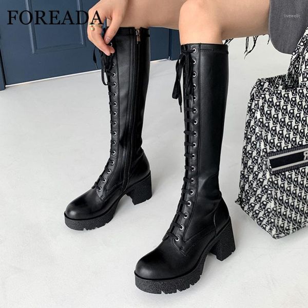 boots foreada real leather knee high platform heel woman zip thick shoes lace up female long autumn winter1, Black
boots foreada real leather knee high platform heel woman zip thick shoes lace up female long autumn winter1, Black