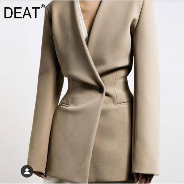 deat new summer fashion women clothing v-neck full sleeves high waist single button begie blazer female office wl85012m 201201, White;black
deat new summer fashion women clothing v-neck full sleeves high waist single button begie blazer female office wl85012m 201201, White;black
