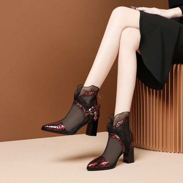 boots leather short spring europe and america sandals high heel flounced chunky-heel mesh ca lady shoes -40, Black
boots leather short spring europe and america sandals high heel flounced chunky-heel mesh ca lady shoes -40, Black