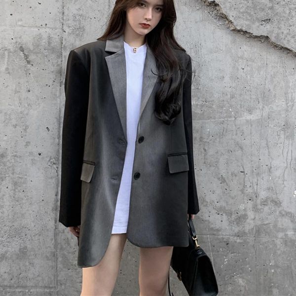fashion spring autumn women's blazers casual loose jackets work office lady suit business female england style blazer coat, White;black
fashion spring autumn women's blazers casual loose jackets work office lady suit business female england style blazer coat, White;black