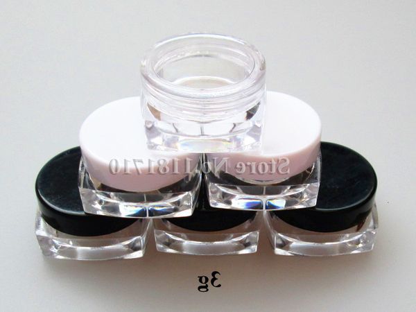 504 unids / bulk cubic 3 g cream, 3cc cosmetic container, plastic exhibit bottle, white, transparent, black sample tank
504 unids / bulk cubic 3 g cream, 3cc cosmetic container, plastic exhibit bottle, white, transparent, black sample tank