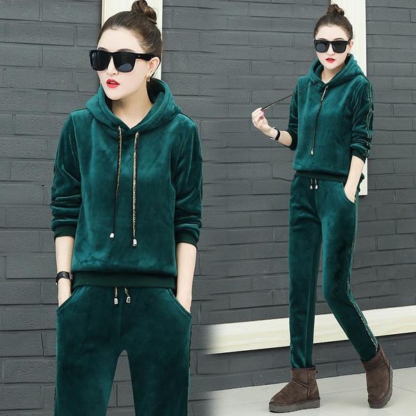 running sets winter thick velvet hoodie women sportswear tracksuit warm jogging outfit athletic casual set sport suit sweatshirt+pant, Black;blue
running sets winter thick velvet hoodie women sportswear tracksuit warm jogging outfit athletic casual set sport suit sweatshirt+pant, Black;blue