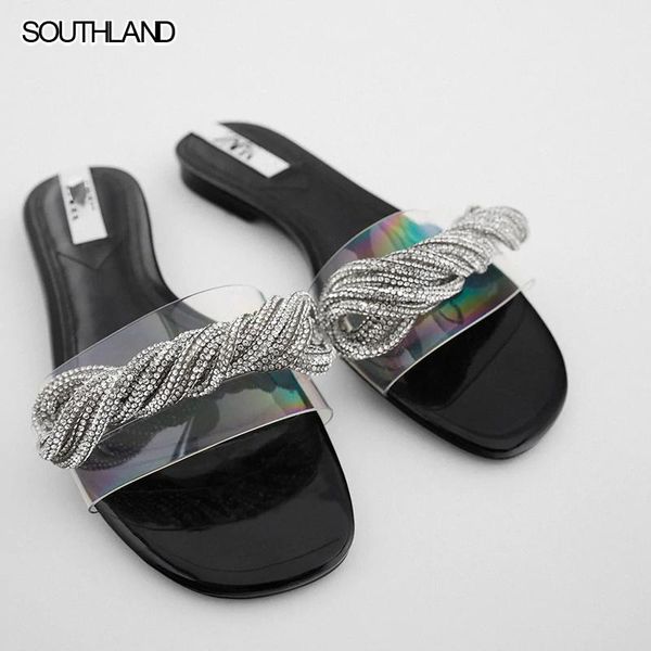 slippers southland rhinestone braided winding transparent women's flat sandals, Black
slippers southland rhinestone braided winding transparent women's flat sandals, Black