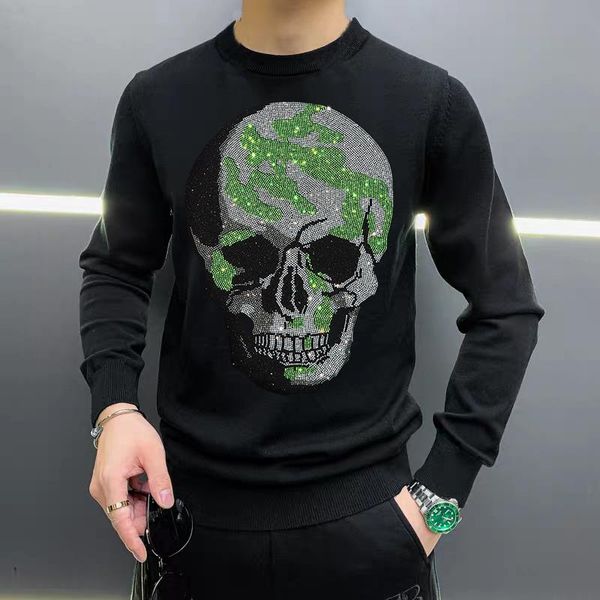 men's sweaters winter original design sweater casual knitted warm pullover fashion shiny diamond cashmere clothing, White;black
men's sweaters winter original design sweater casual knitted warm pullover fashion shiny diamond cashmere clothing, White;black