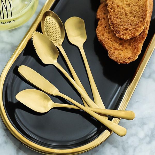 spoons creative golden stainless steel cake ice cream spoon awberry fruits scoop beef tallow spatula keuken accesoires butter knife 1pc
spoons creative golden stainless steel cake ice cream spoon awberry fruits scoop beef tallow spatula keuken accesoires butter knife 1pc