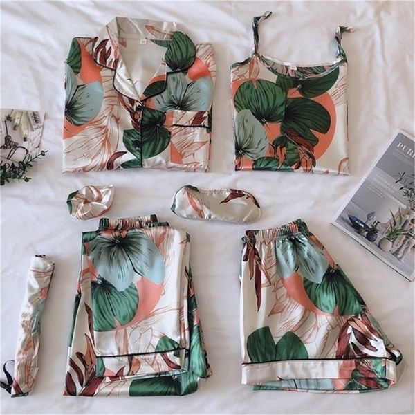 strap sleepwear pyjamas women's 7 pieces pink pajamas sets satin silk lingerie homewear sleepwear pyjamas set pijamas for woman 201217, Black;red
strap sleepwear pyjamas women's 7 pieces pink pajamas sets satin silk lingerie homewear sleepwear pyjamas set pijamas for woman 201217, Black;red