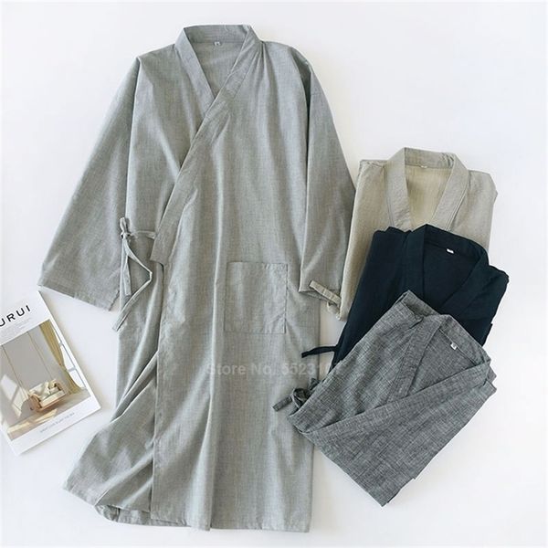 japanese style yukata robe for men solid cotton spring summer kimono sauna wear sleepwear pajamas kimono gown breathable 201111, Black;brown
japanese style yukata robe for men solid cotton spring summer kimono sauna wear sleepwear pajamas kimono gown breathable 201111, Black;brown