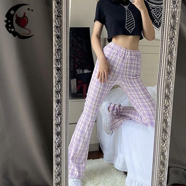 harajuku vintage women pants elastic high waist purple plaid flare female trousers y2k spring autumn chic streetwear1, Black;white
harajuku vintage women pants elastic high waist purple plaid flare female trousers y2k spring autumn chic streetwear1, Black;white