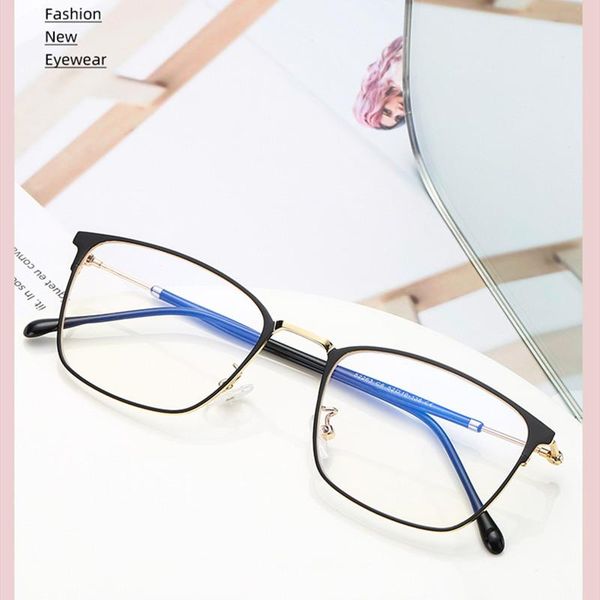 new anti blue light spectacle frame for men's business computer eye protection glasses for women's retro metallic optical frame, Black
new anti blue light spectacle frame for men's business computer eye protection glasses for women's retro metallic optical frame, Black