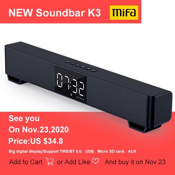 soundbar mifa k3 bluetooth speaker 2 stereo sound big digital display wireless 5.0 support tws
soundbar mifa k3 bluetooth speaker 2 stereo sound big digital display wireless 5.0 support tws