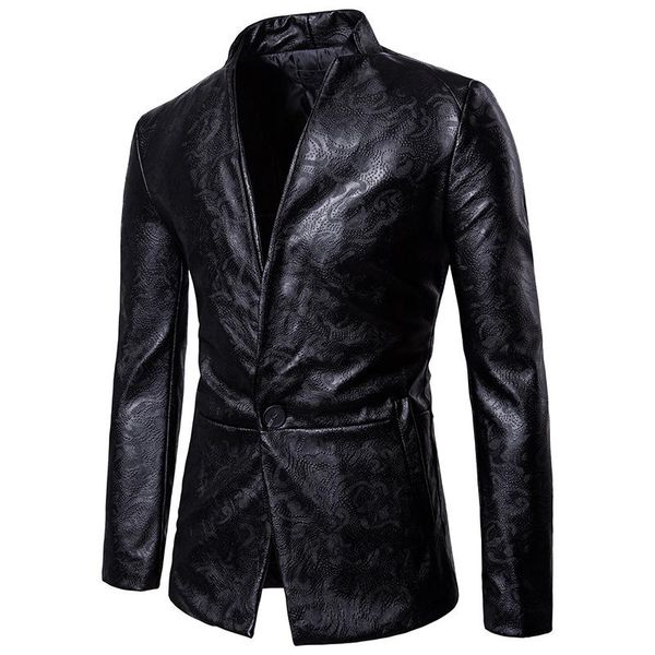 mens gothic solid color leather blazer | 2021 winter brand new darkstripe embossing washable casual fashion leather blazer, White;black
mens gothic solid color leather blazer | 2021 winter brand new darkstripe embossing washable casual fashion leather blazer, White;black