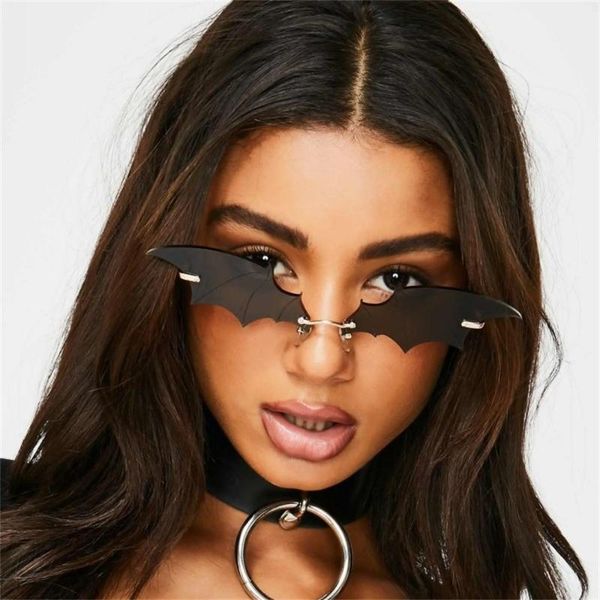 woenfel new fashion sunglasses women men bat frame personality sun glasses rimless classic brand designer travel female eyewear, White;black
woenfel new fashion sunglasses women men bat frame personality sun glasses rimless classic brand designer travel female eyewear, White;black