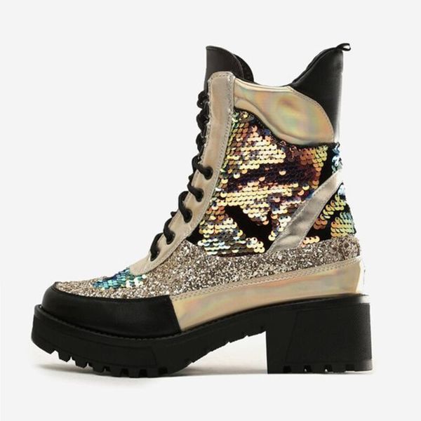 winter boots 2020 platform square heel shoes bling bling ankle boots for women autumn winter shoes lace up booties casual c0121, Black
winter boots 2020 platform square heel shoes bling bling ankle boots for women autumn winter shoes lace up booties casual c0121, Black
