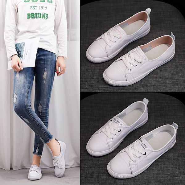 women's genuine leather sneakers women casual fashionable sports shoes vulcanized woman summer flat shoe ladies white lacing 40 201105, Black
women's genuine leather sneakers women casual fashionable sports shoes vulcanized woman summer flat shoe ladies white lacing 40 201105, Black
