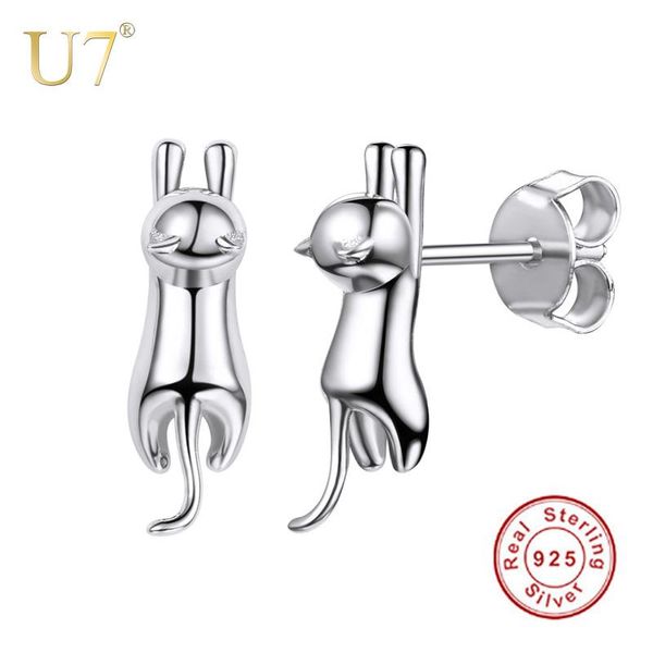 stud u7 925 sterling silver cat earrings minimalist cute earings brincos mother's day gift authentic women jewelry sc10, Golden;silver
stud u7 925 sterling silver cat earrings minimalist cute earings brincos mother's day gift authentic women jewelry sc10, Golden;silver
