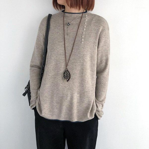 fairynatural ladies casual warm sweaters o neck long sleeve button solid color knitted cotton women autumn spring 2021 new1, White;black
fairynatural ladies casual warm sweaters o neck long sleeve button solid color knitted cotton women autumn spring 2021 new1, White;black