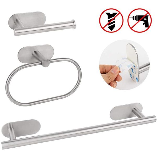 3 piece stainless steel brushed bathroom hardware set modern adhesive towel bar toilet paper holder towel ring bath accessories bbyssf
3 piece stainless steel brushed bathroom hardware set modern adhesive towel bar toilet paper holder towel ring bath accessories bbyssf
