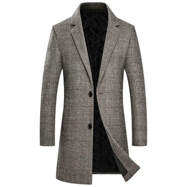 men's wool & blends plaid jacket men casual thick long fashion warm windproof slim fit lapel coat male eu size mt005, Black
men's wool & blends plaid jacket men casual thick long fashion warm windproof slim fit lapel coat male eu size mt005, Black