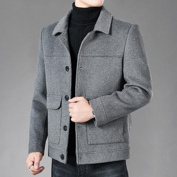 men's wool & blends the autumn 2021 men handsome leisure cloth jacket cashmere coat tooling, Black
men's wool & blends the autumn 2021 men handsome leisure cloth jacket cashmere coat tooling, Black