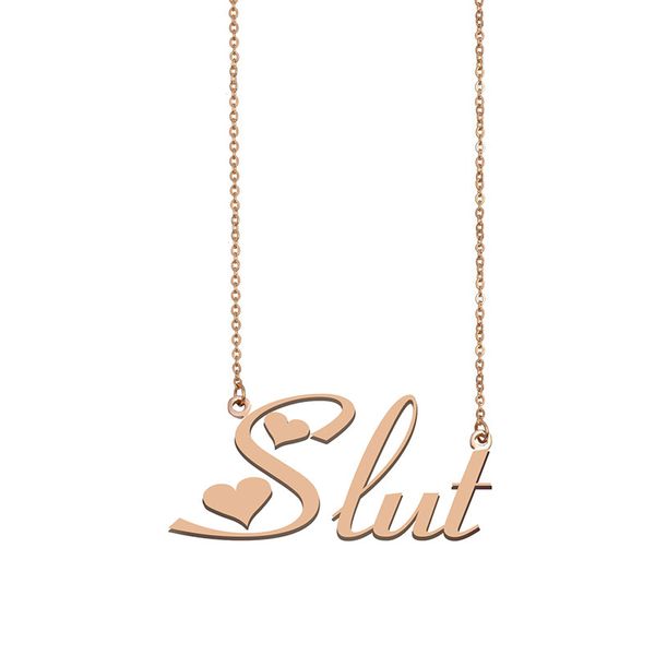 slut name necklace custom nameplate pendant for women girls birthday gift kids friends jewelry 18k gold plated stainless steel, Silver
slut name necklace custom nameplate pendant for women girls birthday gift kids friends jewelry 18k gold plated stainless steel, Silver