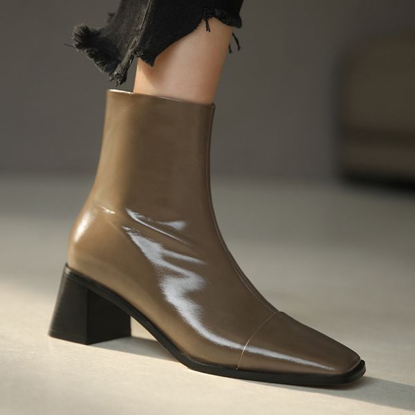 2020 ankle leather platform for square toe high-heel shoes basic woman autumn/winter short boots cnih, Black
2020 ankle leather platform for square toe high-heel shoes basic woman autumn/winter short boots cnih, Black