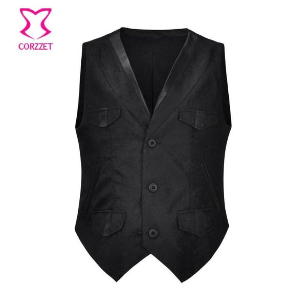 men's vests black brocade v neck sleeveless steampunk suit vest men gothic waistcoat corset medieval jacket victorian coat vintage clot, Black;white
men's vests black brocade v neck sleeveless steampunk suit vest men gothic waistcoat corset medieval jacket victorian coat vintage clot, Black;white