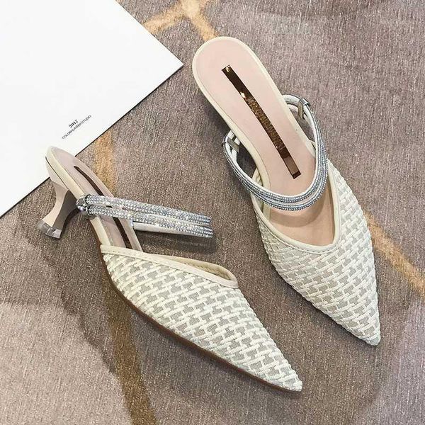 sandals two ways crystal band pointed toe mesh slingback women high heels shoes slippers slip on cover sandales 20211, Black
sandals two ways crystal band pointed toe mesh slingback women high heels shoes slippers slip on cover sandales 20211, Black