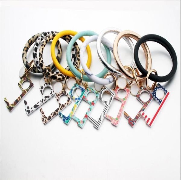 

Bracelet Anti-epidemic Door Opener EDC Pendant Key Chains Contactless Elevator Button Tool Non-Contact Door Handle Brass Key Grip B7566