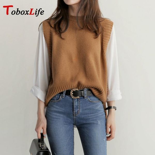 women's vests toboxlife sleeveless winter sweater vest o-neck pullover knitted for female autumn warm loose 2021, Black;white
women's vests toboxlife sleeveless winter sweater vest o-neck pullover knitted for female autumn warm loose 2021, Black;white