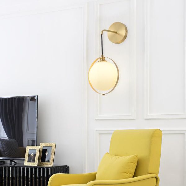 wall lamp nordic minimalist copper golden glass ball sconce light decoration for bedroom bedside corridor night lighting fixture
wall lamp nordic minimalist copper golden glass ball sconce light decoration for bedroom bedside corridor night lighting fixture