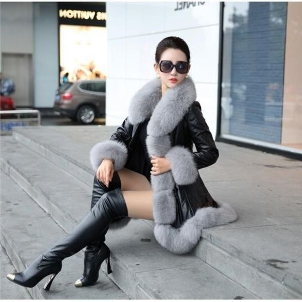 winter women's faux sheepskin coats keep warm with fur fox collars slim female furs plus size t200506, Black
winter women's faux sheepskin coats keep warm with fur fox collars slim female furs plus size t200506, Black