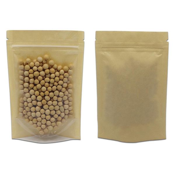 100pcs lot stand up clear brown self seal plastic kraft paper zip lock packaging bag heat sealing zipper bag for snack bean h bbyhui
100pcs lot stand up clear brown self seal plastic kraft paper zip lock packaging bag heat sealing zipper bag for snack bean h bbyhui