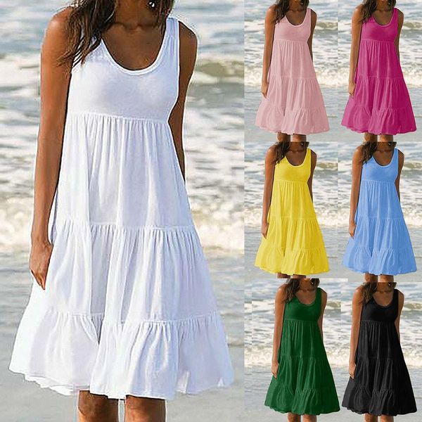 womens holiday summer solid casual maxi dresses for women summer dresses sleeveless party beach dress sukienka, Black;gray
womens holiday summer solid casual maxi dresses for women summer dresses sleeveless party beach dress sukienka, Black;gray