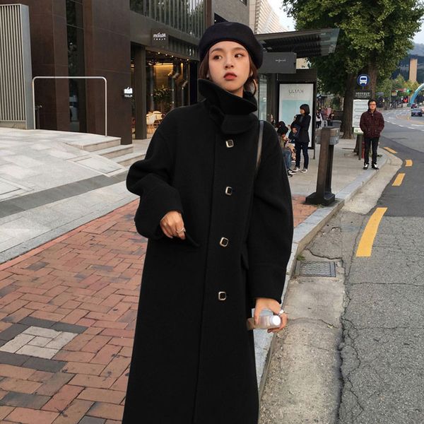 lapel coat new autumn and winter elegant fashion women's black long overcoat single breasted chic casual outerwear
lapel coat new autumn and winter elegant fashion women's black long overcoat single breasted chic casual outerwear