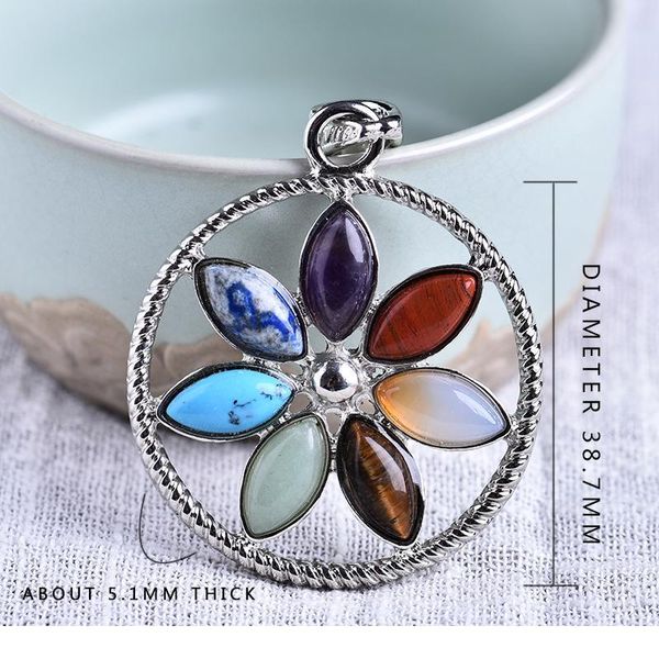 1pc fashion colorful natural crystal rock agate round pendant composed of seven different gems for jewelrty wear d qylhen, Black
1pc fashion colorful natural crystal rock agate round pendant composed of seven different gems for jewelrty wear d qylhen, Black