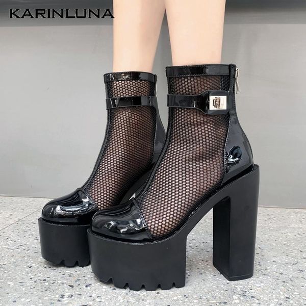 karin new extreme square high heels wholesale mesh platform shoes summer ankle boots women, Black
karin new extreme square high heels wholesale mesh platform shoes summer ankle boots women, Black
