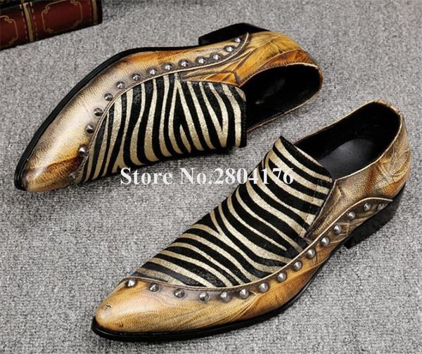 dress shoes brand design men fashion pointed toe gold printed flat leisure leather rivet formal business, Black
dress shoes brand design men fashion pointed toe gold printed flat leisure leather rivet formal business, Black